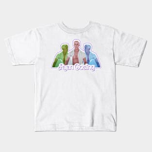 Barbie movie 2023 Ryan Gosling as Ken graphic illustration design by ironpalette Kids T-Shirt